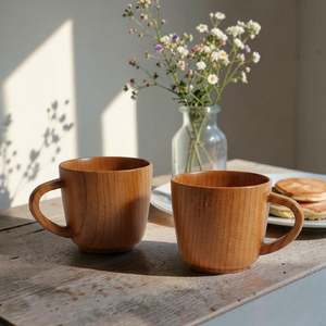 Taza de Té de Madera con Acabado Liso, Hecha a Mano, Taza de Bebidas de Madera Maciza para la Mesa del Comedor y Decoración de la Cocina - Product Image 2