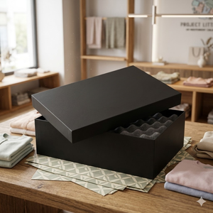 Boîte d'expédition en carton ondulé personnalisée de haute qualité avec doublure en mousse |   Emballage plat écologique pour vêtements, chaussures et serviettes - Product Image 4