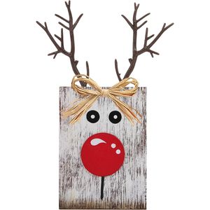 Insegna da Parete in Legno Rustica con Renna, Decorazione Natalizia per Casa, Cucina, Caminetto e Feste di Natale - Product Image 1