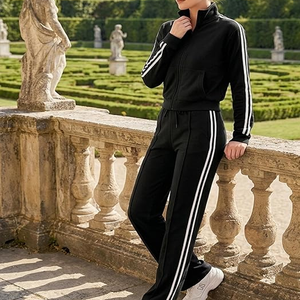 Conjunto de 2 Piezas para Mujer con Logotipo Personalizado, Top Raglán de Manga Larga y Pantalones Ajustados de Jersey de Algodón para Verano - Product Image 6