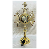 Monstrance décorative en laiton, monstrance royale en laiton pour église, monstrance sacrée pour la prière eucharistique, ornement pour chapelle et sanctuaire