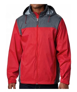 Veste coupe-vent respirante Anorak pour homme avec logo personnalisé, fermeture éclair sur le devant, imperméable, légère, à capuche - Product Image 4