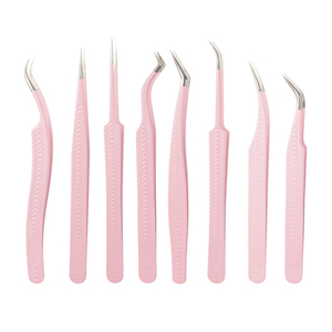 แหนบต่อขนตา สแตนเลสสตีล ป้องกันไฟฟ้าสถิต แข็งพิเศษ ความแม่นยำสูง พร้อมปลายไฟเบอร์ อุปกรณ์แต่งหน้า - Product Image 1