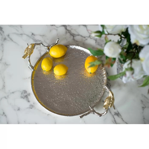 Bandeja Metálica con Asa para Servicio Rápido en Restaurantes, Bodas, Fiestas de Ramadán, Bandeja para Exhibición de Alimentos, Bandejas Metálicas para Servir en el Hogar - Product Image 5