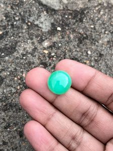 Crisoprasa Natural, Gema Suelta en Cabujón, 100% Genuina, Corte Brillante Redondo, Pulida, Certificada por Terceros - Product Image 2