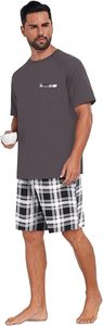 Conjunto de Pantalones Cortos a Cuadros Casuales de Verano para Hombre, Talla Grande, 100% Algodón, Tejido Transpirable de Secado Rápido, Conjunto de Dos Piezas - Product Image 6