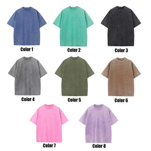 T-shirt surdimensionné personnalisé avec logo, 100% coton, manches courtes, vintage, délavé, grande taille, t-shirts unis surdimensionnés pour hommes - Product Image 6