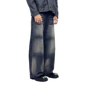2026 Wholesale Custom own Design Straight Leg Denim Jeans Casual Streetwear Baggy Pants Unisex Oversized Loose Denim Jeans Pants - Product Image 2