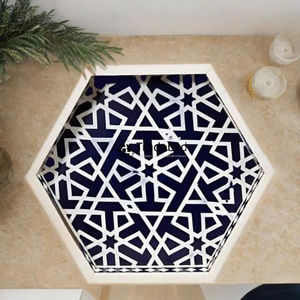 Elegante Posavasos con Incrustaciones de Hueso, Adorno Decorativo Premium de Tradebyd - Product Image 1