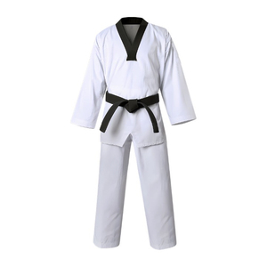 Proveedor de Uniformes de Taekwondo Dobok Premium Personalizados OEM, Delanteros/Traseros, Ligeros, Duraderos, de Poliéster/Algodón, de Secado Rápido y Transpirables - Product Image 1