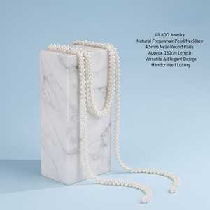 Collar de Perlas Tejido a Mano WENCHI, Cadena de Suéter con Perlas de 4-5 mm, Elegante y Duradero - Product Image 5