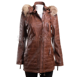 Veste en cuir pour femme 2026, en peau de mouton véritable, tricotée, personnalisable, de haute qualité, respirante, pour l'hiver - Product Image 3