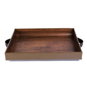 Nouveau plateau de service en bois d'acacia fait main, assiette décorative de forme rectangulaire, passe au lave-vaisselle, motif personnalisé, finition polie - Product Image 1