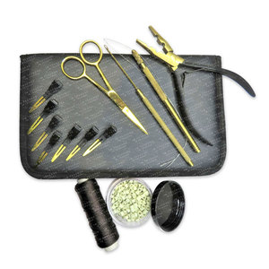 Professional Stainless Steel <b>Pliers</b> Weft Hair Extension Tool Kit Complete <b>Set</b> for Salon & Personal Use - Product Image 3