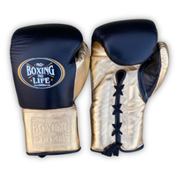 No Boxing No Life Guantes de Boxeo Profesionales de Cuero Premium con Cordones Transpirables Equipo de Entrenamiento para Adultos