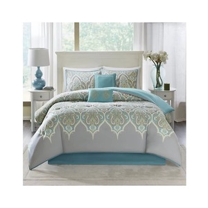 Ensemble de couette en coton biologique 100% de qualité supérieure, 3 pièces, couleur personnalisée, style uni, ensembles de couettes tissées - Product Image 2