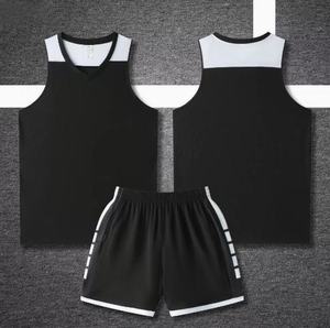 Custom Printed Men's Basketball Team Uniform Black & White Reversible Tracksuit T-shirt Shorts Personalized Basketball Clothing - Product Image 1