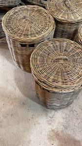 Woven Rattan <b>Laundry</b> <b>Basket</b> <b>Wicker</b> Hamper <b>Basket</b> with Lid Bamboo Storage Bin for Home Living Room - Product Image 3