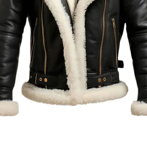 New Design <b>Men</b> Slim Fit Sheepskin Sherpa <b>Jacket</b> <b>Canvas</b> Fabric Fur Trim Winter Windproof Breathable Soft Stylish High Quality - Product Image 4