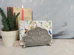 Luxury Silver Floral Metal Napkin Holder Vintage Die-Cast Table Paper <b>Tissue</b> Stand for <b>Wedding</b> Party Hotel Restaurant Decor - Product Image 5