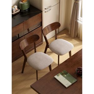 Sedia da pranzo color noce 100% legno naturale nordamericano FAS grado rovere 47.5X55.5X78cm solido semplice per tavolo da soggiorno - Product Image 6