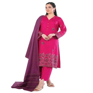 <b>Kurta</b> Set for <b>Women</b>-Whole Sale Pakistan and Indian Three Piece Viscose Suits by Tawakkal Salwar Kameez Dupata Indian Dress - Product Image 1
