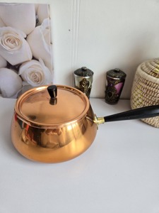 Industry Trending Hammered Copper Soup Pot with Lid Single Handle Heat Resistant for Gas and Induction Cooker - Product Image 2