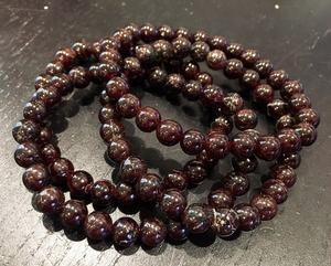 Pulsera de Granate Natural Elástica y Ajustable, con Cuentas de Piedra, para Mujeres y Hombres, Estilo Feng Shui, Cristales - Product Image 4