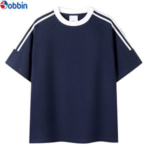 BOBBIN INDUSTRIES Camiseta Personalizada para Hombre, Tallas Grandes, Estilo Urbano, Costuras en Contraste, Franja en el Hombro, Manga Corta, Corte Regular, 100% Algodón - Product Image 3