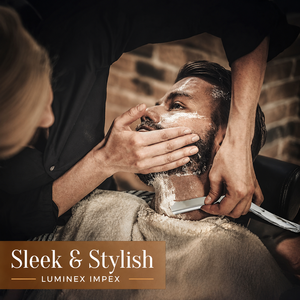 Navaja de Afeitar Recta Vintage Luminex Impex con Mango de Concha de Abulón y Acero al Carbono, Lista para Usar en Barberías y Salones - Product Image 5
