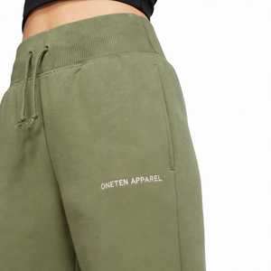 Pantalon de jogging décontracté en coton pour homme ONETEN APPAREL, vert olive, coupe large, taille haute avec cordon de serrage - Product Image 6