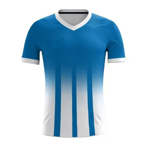 Camiseta de Fútbol para Hombre con Cuello en V, Manga Corta, Bloques de Color, Absorbe la Humedad, Poliéster, Ropa Deportiva para Todas las Temporadas, Corte Regular - Product Image 3