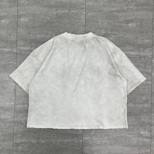 Camisetas de hombre personalizadas 100% poliéster con estampado DTG, lavado ácido, de peso pesado, extragrandes, de corte holgado, con cuello alto, de sarga, con efecto desgastado y detalles de piedras preciosas - Product Image 3