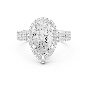 Anillos de compromiso Aries Jewel Classic Wedding con diamantes en forma de lágrima de 14 quilates de oro amarillo, 2.50 quilates, corte pera, diamante cultivado en laboratorio IGI con halo. - Product Image 6