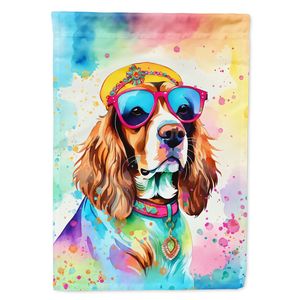 Cavalier Spaniel ฮิปปี้ Dawg ธงตกแต่งสวนหลากสีสำหรับประดับสวนกล่องจดหมายแบนเนอร์สำหรับงานศิลปะสำหรับลานบ้านดอกไม้และสนามหญ้า - Product Image 1