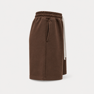 Shorts Bermuda en Coton Marron pour Homme avec Cordon de Serrage et Logo Brodé à la Ligne Inférieure, Style Décontracté, Taille Mi-Haute, Poches - Product Image 6