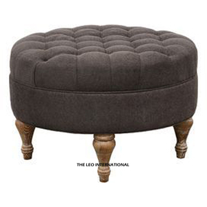 <b>Mid</b>-<b>Century</b> Modern Round Small Upholstered <b>Footstool</b> With Gold Metal Legs for Home Living Room Ottoman Stools - Product Image 6