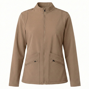 Blouse médicale personnalisée avec logo, col montant, poches zippées, coupe ajustée, anti-humidité, pour infirmières – Vente en gros - Product Image 2