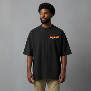 เสื้อยืดผู้ชายคุณภาพพรีเมียม ผ้าฝ้าย 100% สกรีนโลโก้ได้ตามต้องการ ใส่สบาย ระบายอากาศดี เป็นมิตรกับสิ่งแวดล้อม แห้งเร็ว คอกลม สไตล์ฮิปฮอป สำหรับฤดูร้อน - Product Image 4