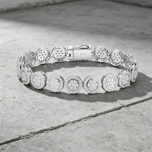 Pulsera de Plata con Moissanita, Eslabones Redondos, Lujosa y Brillante, Joyería Fina Elegante para Mujer, Regalo Ideal - Product Image 3