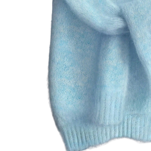 Pull en maille douce et moelleuse en mohair pour femme, col rond, manches longues, coupe ample, chaud, décontracté, confortable, mode hiver - Product Image 6