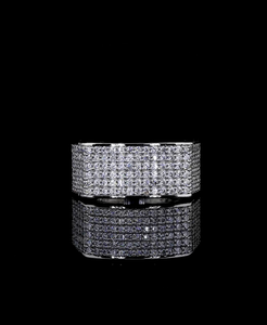 Anillo de Boda de Oro de 14K de Primera Calidad con Diamantes Pavé para Hombre, Anillo de Compromiso de Lujo con Diamantes Cultivados en Laboratorio, Regalo de Aniversario - Product Image 6