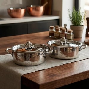 หม้อตุ๋นสเตนเลสสตีลคุณภาพสูงแบบตอกลายด้วยมือ ยี่ห้อรัฟโฟนี สไตล์ยุโรปสมัยใหม่ ขายดีที่สุด เหมาะสำหรับใช้ในบ้าน โรงแรม และครัว - Product Image 4