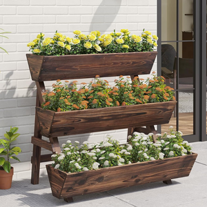 Bac à légumes surélevé en bois naturel pour extérieur, idéal pour patio et balcon, fabriqué au Vietnam - Product Image 3