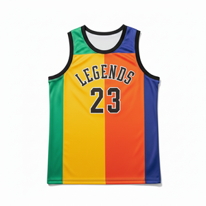 Maillot de basket respirant à sublimation, prix d'usine, haute qualité, unisexe, dernier design, uniforme sportif 100% polyester - Product Image 2