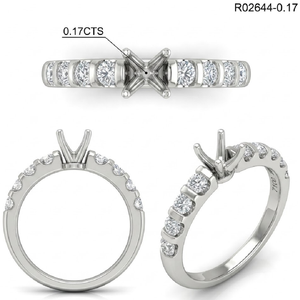 China Factory Jewellery Personalise High End 18k Solid White Gold Real Diamond Shape Simple Semi Mounting Engagement Wedding - Product Image 5