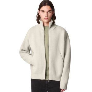 <b>Men</b> Neutral Knit <b>Cardigan</b> Sweater Zip Up High Neck Long Sleeve Casual Winter Warm Pullover Premium Fashion Knitwear Wear - Product Image 4