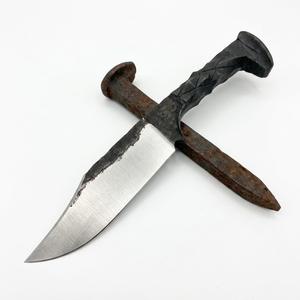 Couteau utilitaire à lame fixe en acier à haute teneur en carbone forgé à la main avec manche sculpté – Options DIY et OEM - Product Image 3