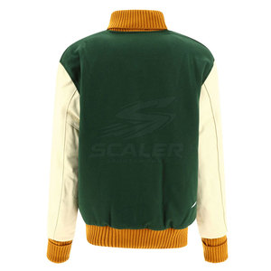 Custom Logo Embroidery Men Winter Varsity <b>Jacket</b> <b>With</b> Soft <b>Lining</b> Rib Collar And Durable Button Closure - Product Image 2