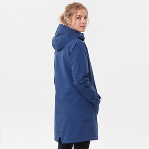<b>Women</b> Hiking Camping <b>Long</b> <b>Hood</b> Jacket Full Zipper Waterproof Rain Coat <b>Women's</b> Embroidered Logo Outdoor Hard Shell <b>Long</b> Coat - Product Image 3